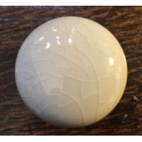 Crackle Glaze Ceramic Cupboard Knobs - Cream - 38mm - Medium